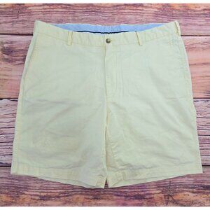 Peter Millar Mens Yellow Cotton Chino Shorts Size 38 Classic Fit